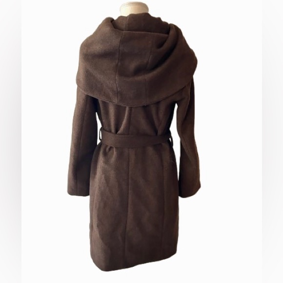 COLE HAAN Brown Wool Coat Jacket SZ 4 XS Small Designer Brown Wool Blend Fall - Picture 7 of 12